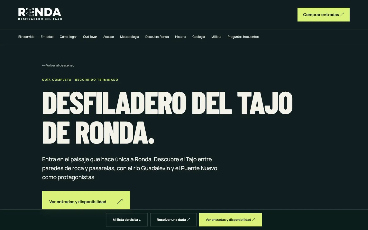 Guía completa de visita con su índice: recorrido, entradas, cómo llegar, qué llevar, acceso y preguntas frecuentes.