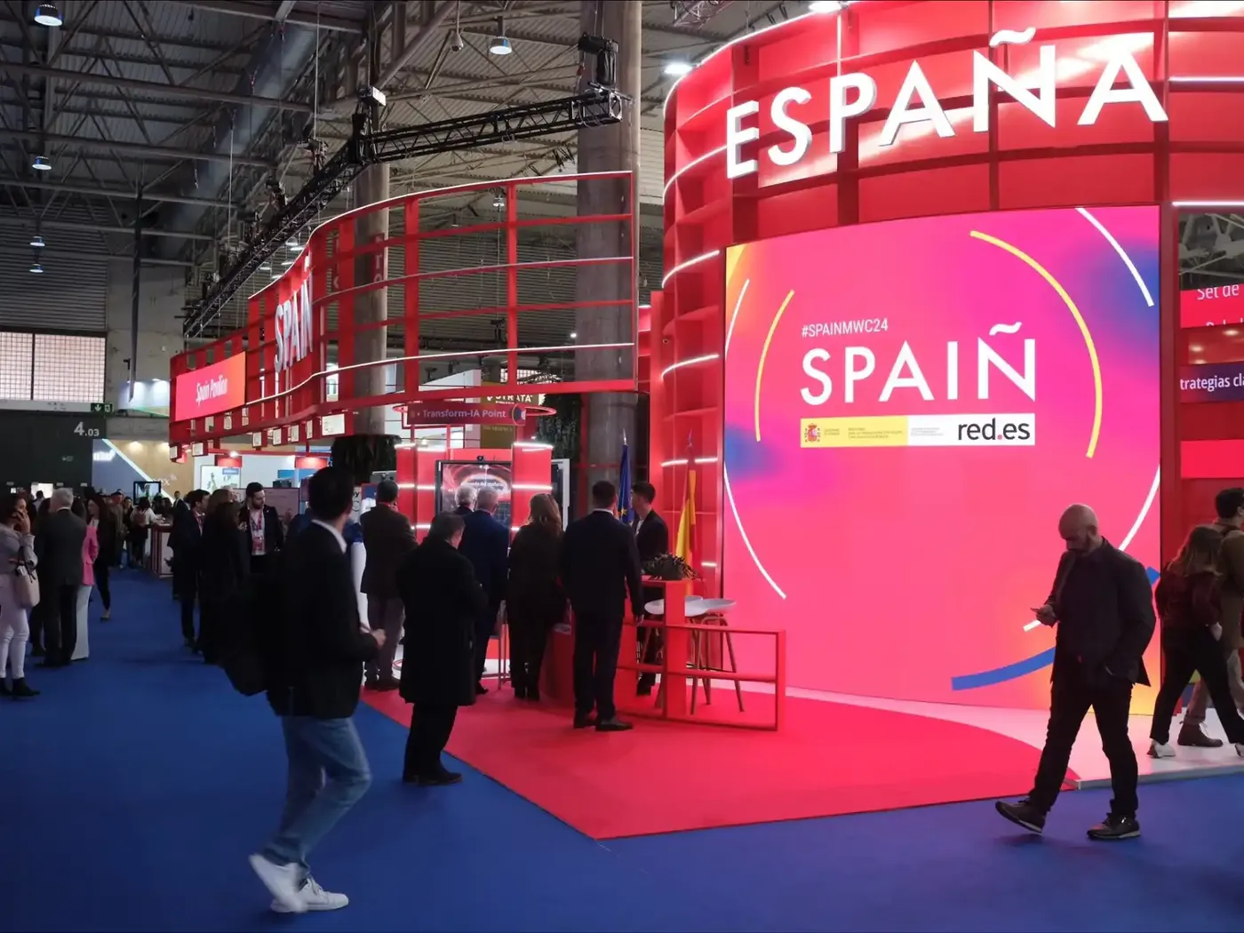 Entrada del Pabellón de España de Red.es en MWC Barcelona 2024.